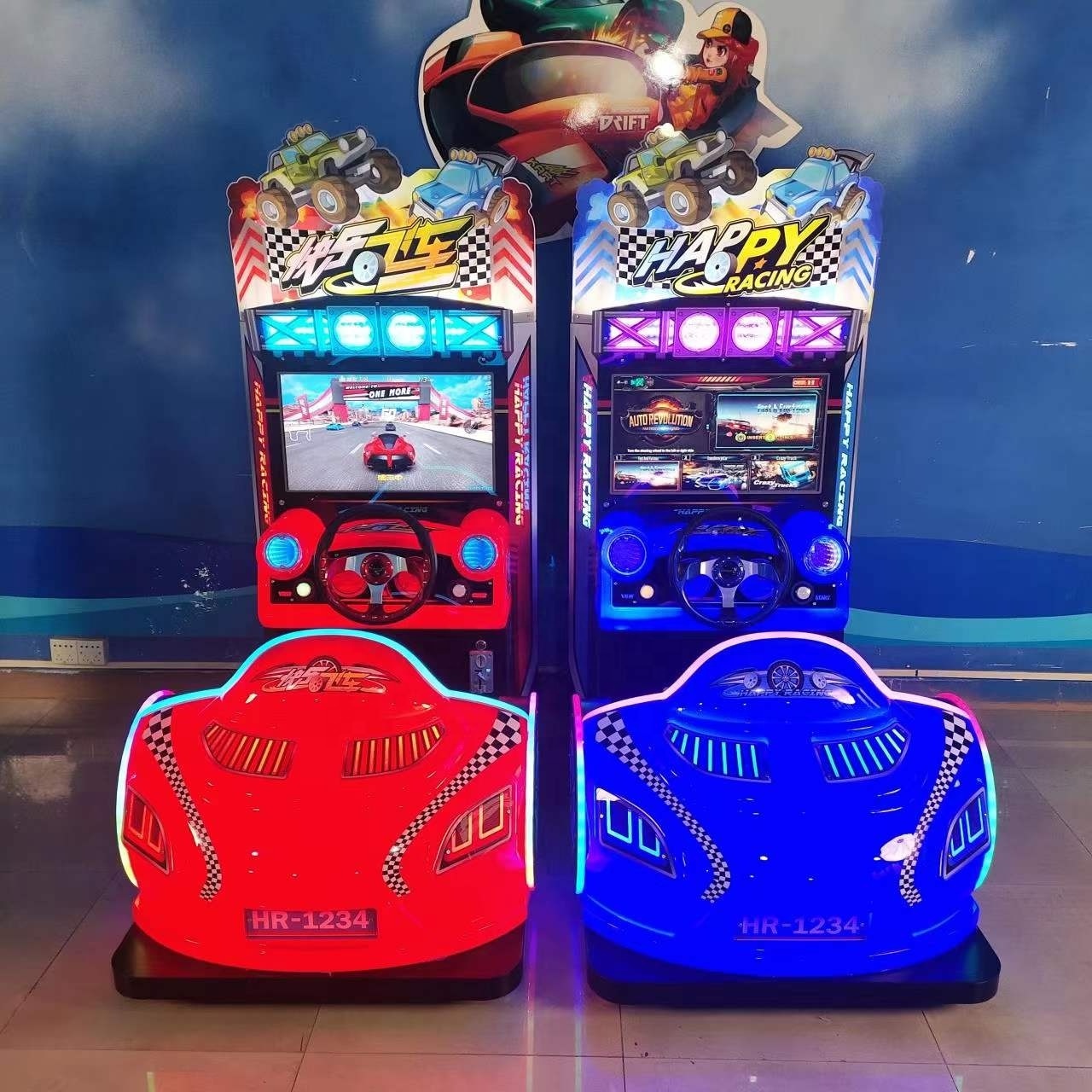 NEW car games racing Happy racing arcade children racing car game machine for sale