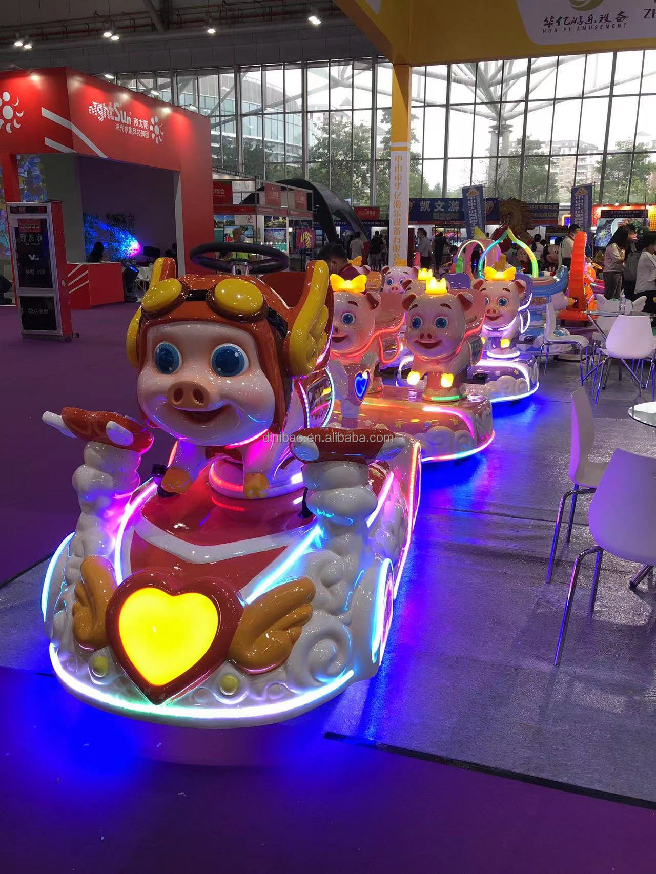 Amusement Park Machines Kiddie Rides Trackless Train Kid Amusement Park Rides Pig Train For 11 Players