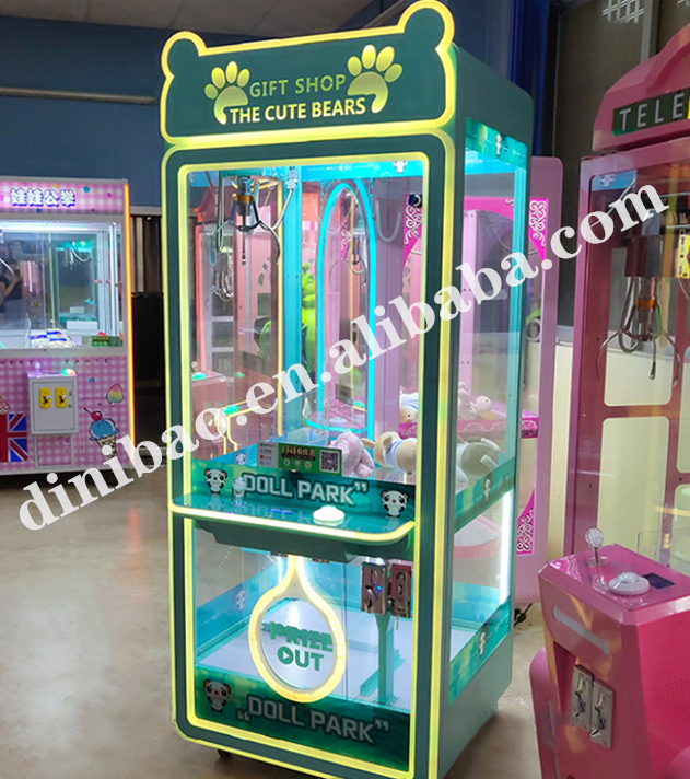 Hot Sale Coin Operated Grabber Game Machine Cute Bears Crane Claw Toy Catcher Machine for shopping mall