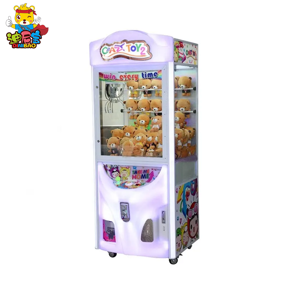 China factory Crazy Toy 2 Claw Machine Arcade Game Toy Crane Claw Machine For Shopping Mall