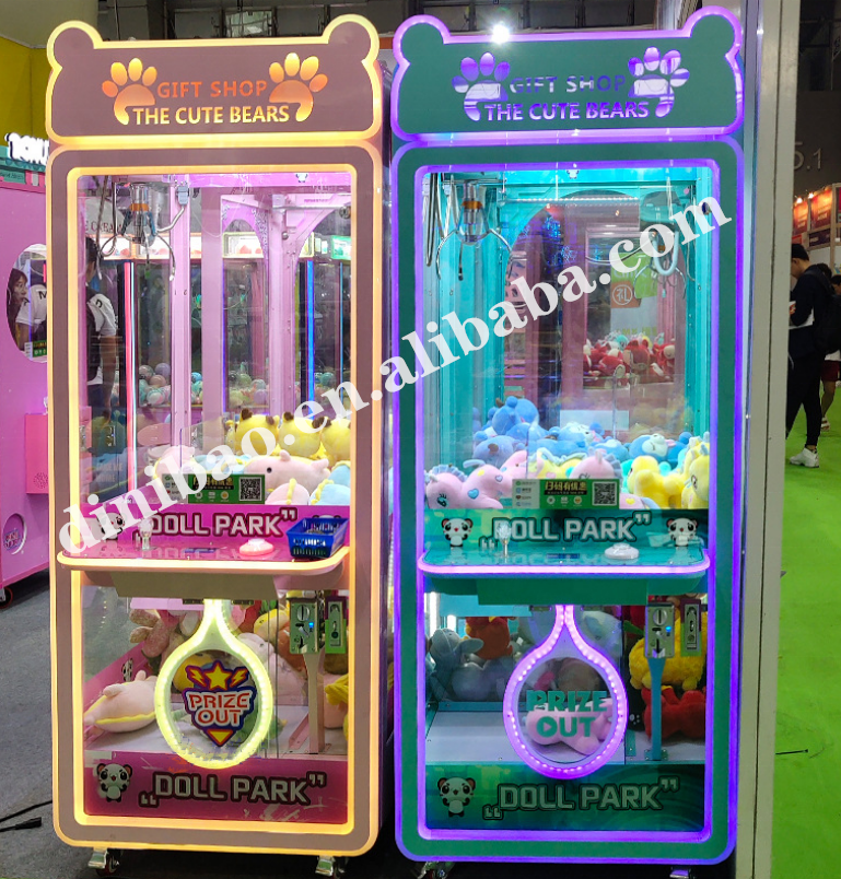 Hot Sale Coin Operated Grabber Game Machine Cute Bears Crane Claw Toy Catcher Machine for shopping mall