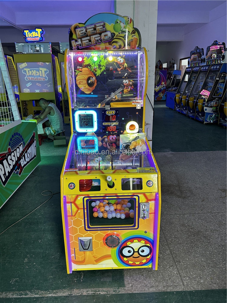 2024 Indoor Arcade Kids Coin Operated Kids Lottery Bee Redemption Games Machine