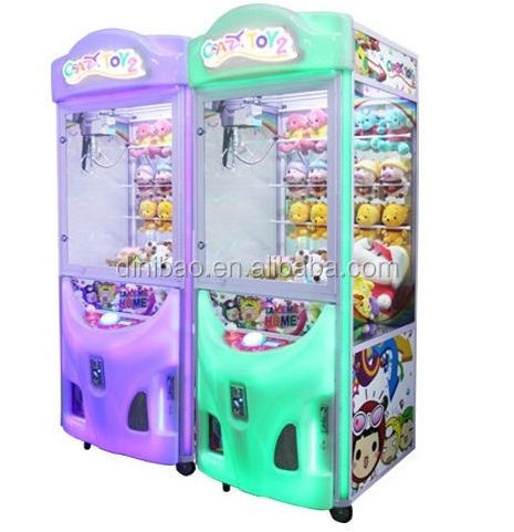 China factory Crazy Toy 2 Claw Machine Arcade Game Toy Crane Claw Machine For Shopping Mall