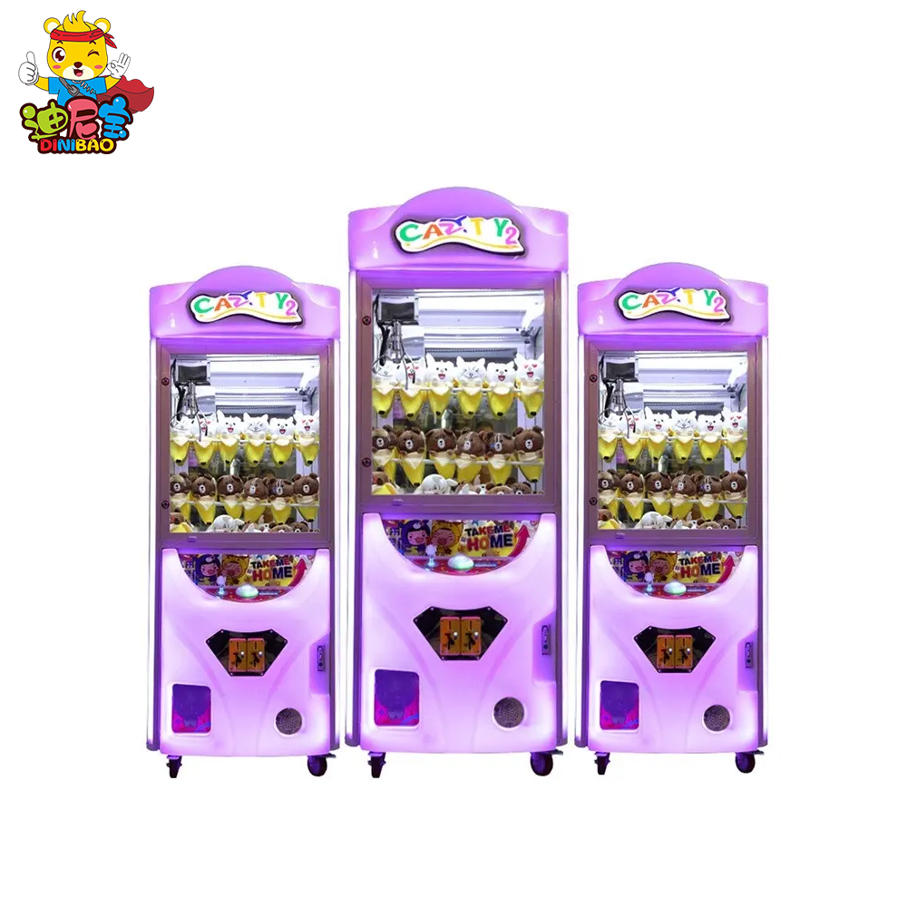 China factory Crazy Toy 2 Claw Machine Arcade Game Toy Crane Claw Machine For Shopping Mall