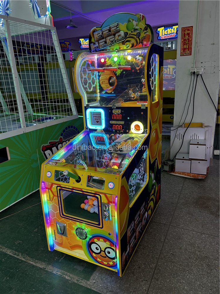 2024 Indoor Arcade Kids Coin Operated Kids Lottery Bee Redemption Games Machine