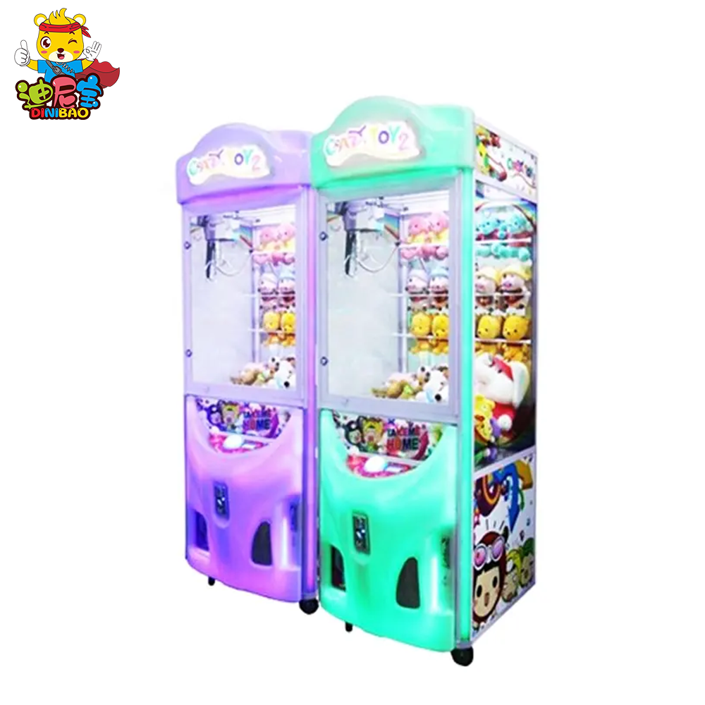 China factory Crazy Toy 2 Claw Machine Arcade Game Toy Crane Claw Machine For Shopping Mall