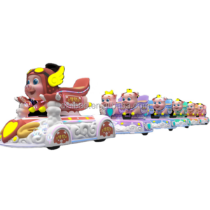 Amusement Park Machines Kiddie Rides Trackless Train Kid Amusement Park Rides Pig Train For 11 Players