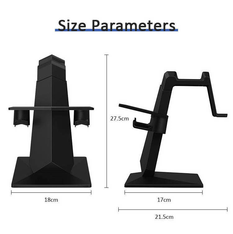 VR Stand for Oculus Quest 2 Accessories VR Headset and Touch Controllers Display Holder Index Black