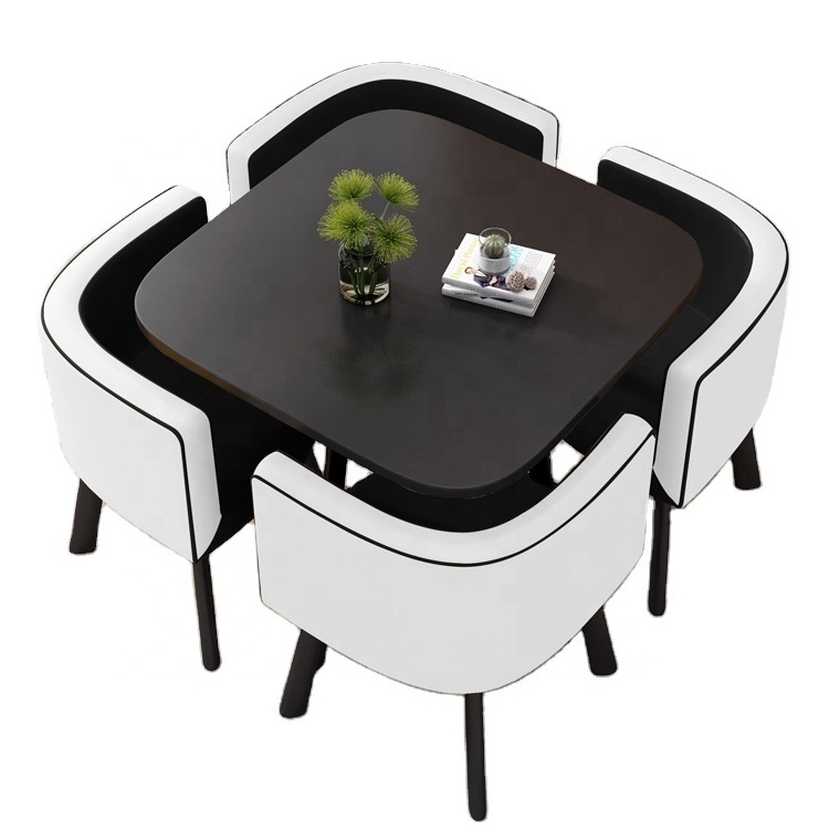 Modern Design Cheap Restaurant Sets MDF Board Table Metal Frame Chair Restaurant Tables And Chairs Set Coffee Shop Table Set