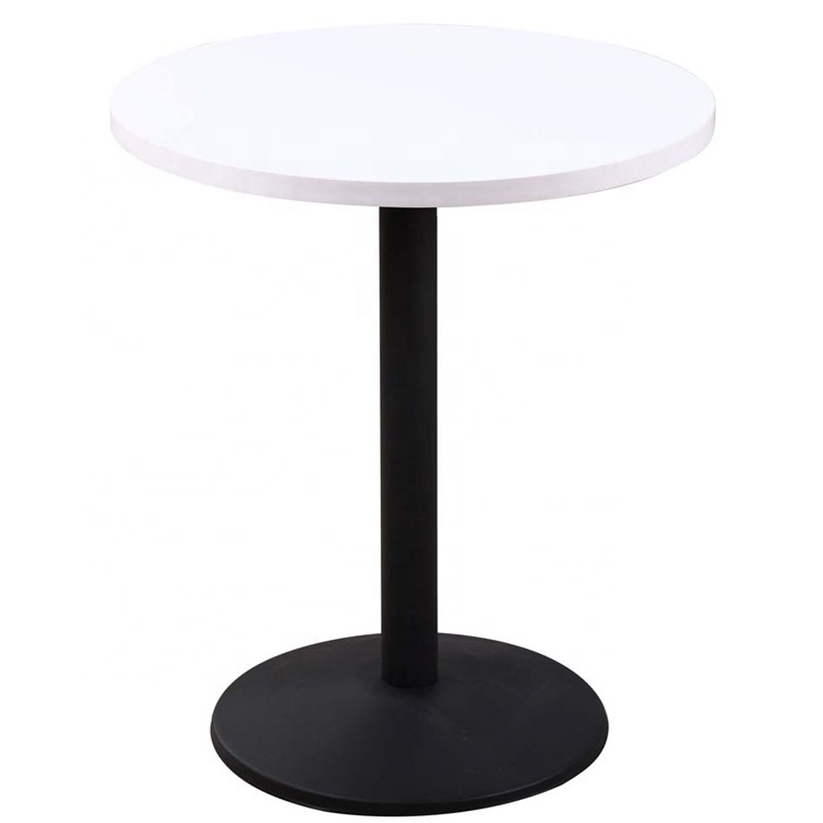 Restaurant Round Tables Top  Metal Iron Base Industrial Restaurant Furniture Wooden Dining Table And Chair Sets Cafe Set Table