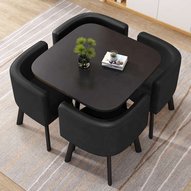 Modern Design Cheap Restaurant Sets MDF Board Table Metal Frame Chair Restaurant Tables And Chairs Set Coffee Shop Table Set