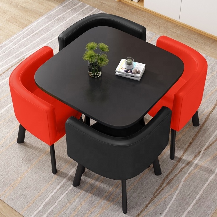 Modern Design Cheap Restaurant Sets MDF Board Table Metal Frame Chair Restaurant Tables And Chairs Set Coffee Shop Table Set