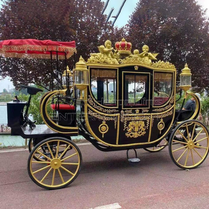 China manufacturer luxury horse drawn carriage cinderella wedding royal horse carriage for sale