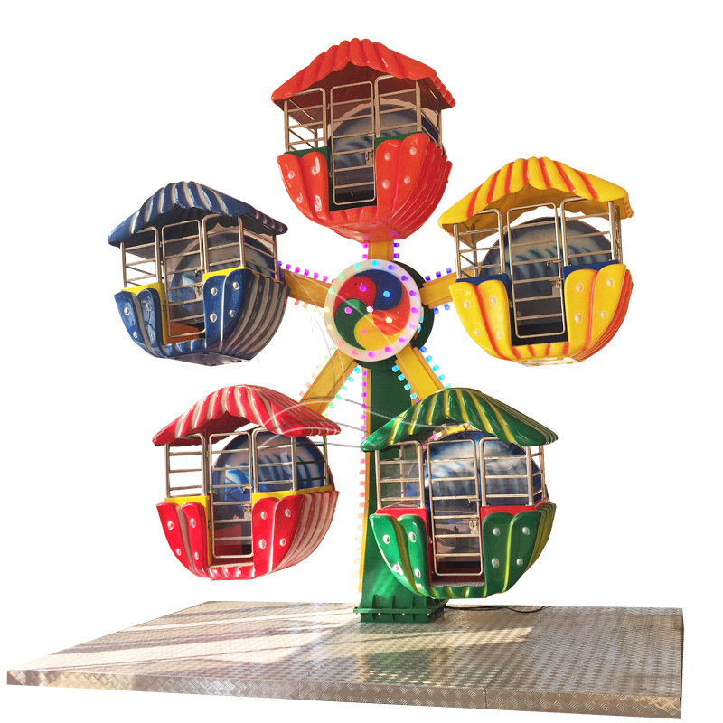 5 Cabins Outdoor Playground Amusement Park Rides Kids Mini Ferris Wheel for Kids and Adults