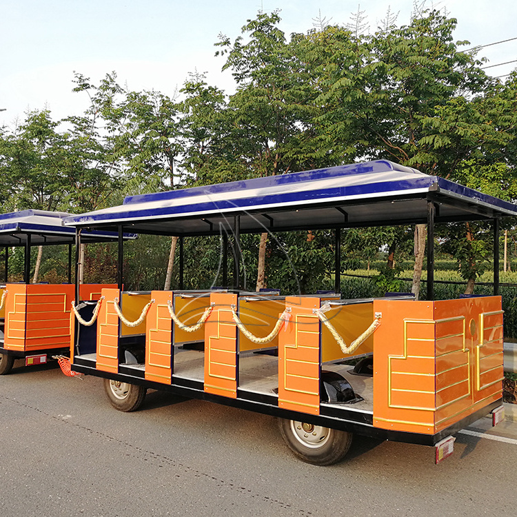 Train ride manufacturer fairground theme amusement park sightseeing road tourist trackless train for sale