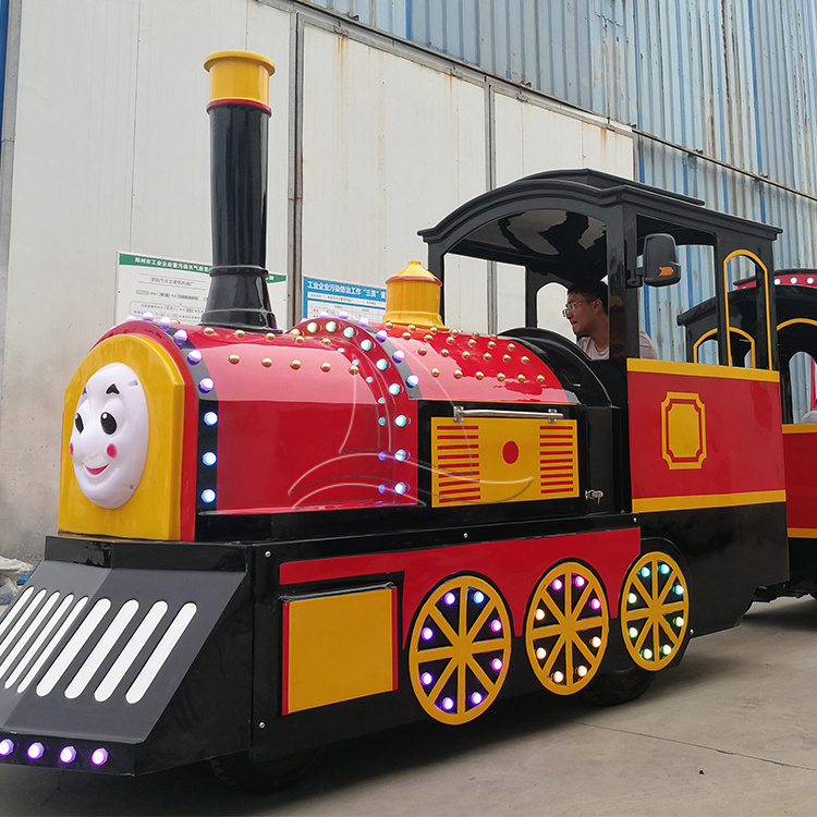 Tourist Road Train Theme Park Train Rides Electric Trackless Train