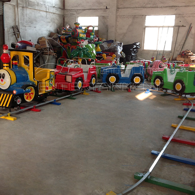 Popular Colorful kids electric thomas small train track amusement park train rides for sale