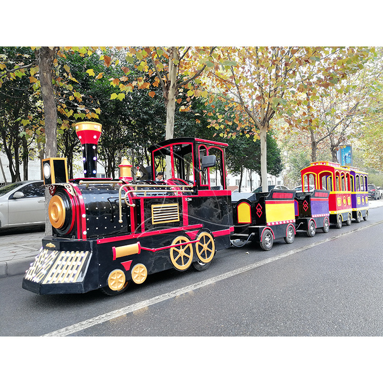 Carnival funfair ride train amusement park trackless electric train for sale