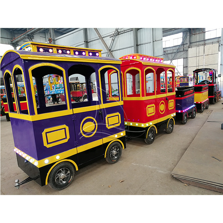 Carnival funfair ride train amusement park trackless electric train for sale