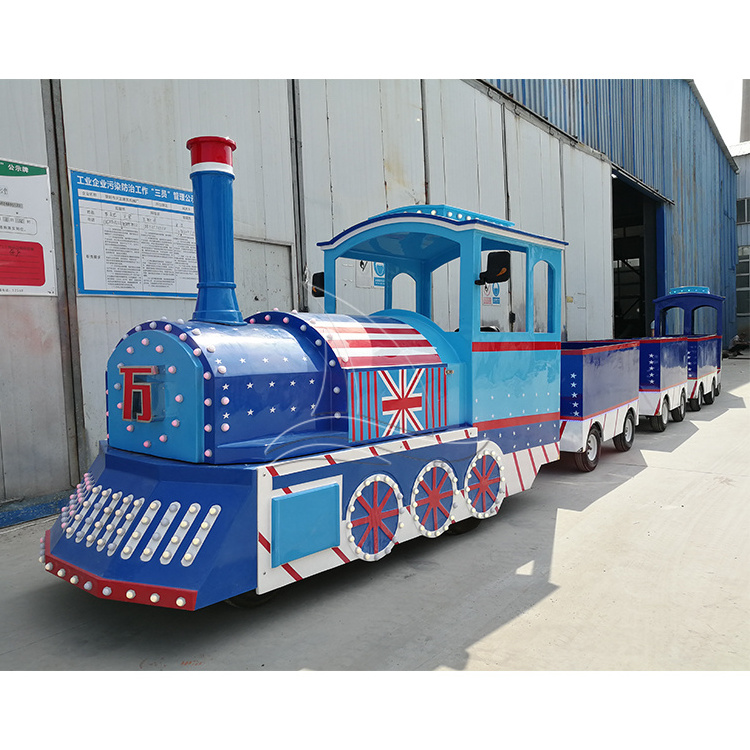 Tourist Road Train Theme Park Train Rides Electric Trackless Train