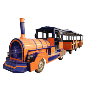 Train ride manufacturer fairground theme amusement park sightseeing road tourist trackless train for sale