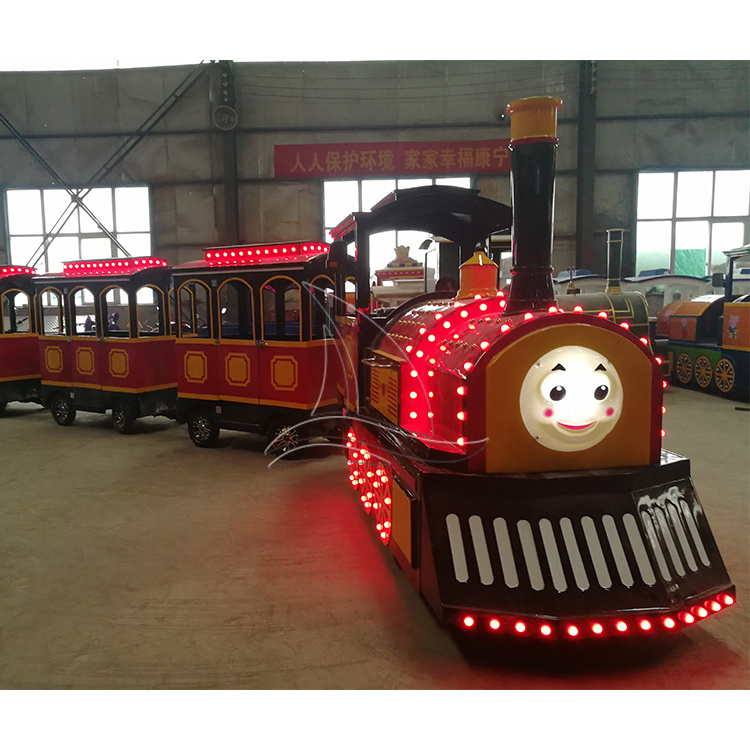 Tourist Road Train Theme Park Train Rides Electric Trackless Train