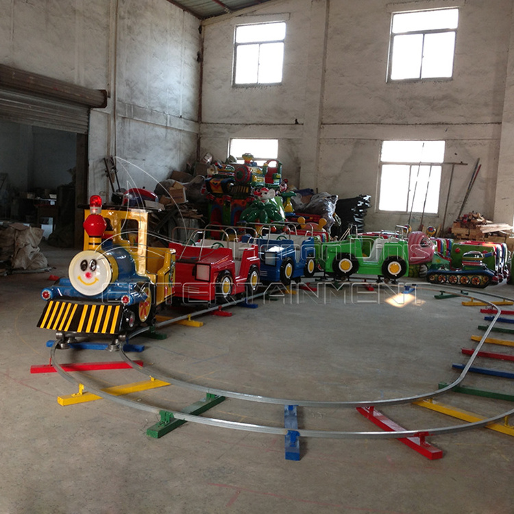 Popular Colorful kids electric thomas small train track amusement park train rides for sale