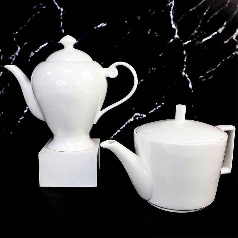 Victoria Style Light Weight 35 Oz Bone China White English Teapot Coffee Pot for Tea/Coffee/Milk/Women/Office/Home/Gift