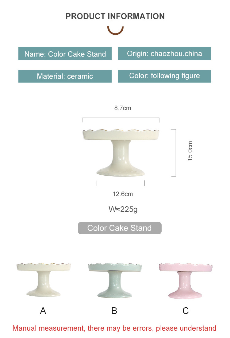 Multi Colors Ceramic Mini Cake Stand or Muffin Cupcake Stand Holds One Cupcake Dessert Display Tray for Wedding Birthday Party