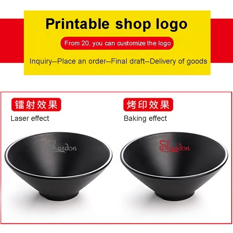 SHARDON Melamine Plates Logo custom dinner Plastic dishes black melamine boards reusable Plate setsfor dining room