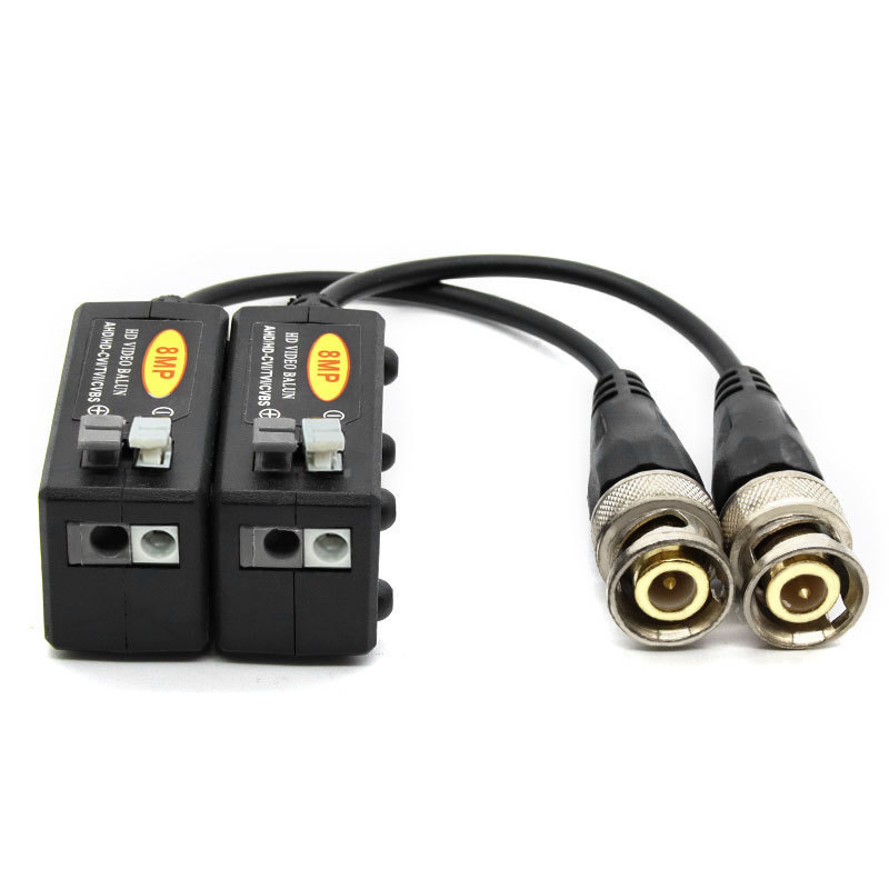 Surveillance Accessories  8MP HD UTP CCTV Video Balun for analog CCTV cameras AHD HD-TVI HD-CVI 1 Channel Passive Pair BNC