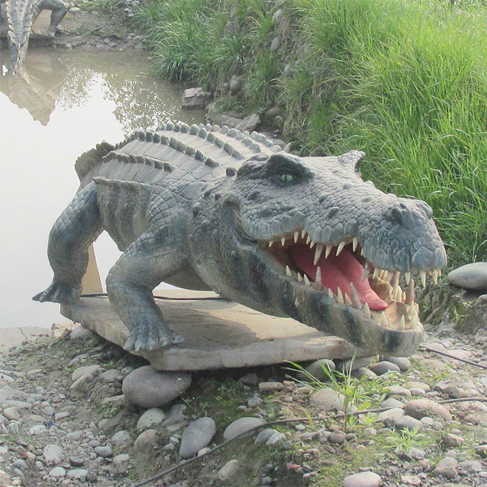 3d life size simulation animal animatronic crocodile model