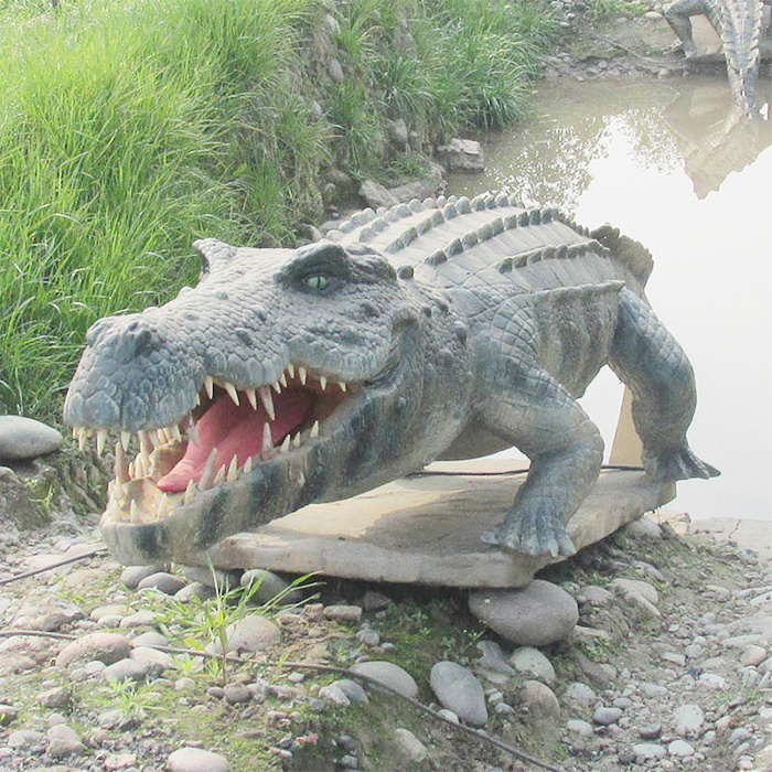 3d life size simulation animal animatronic crocodile model