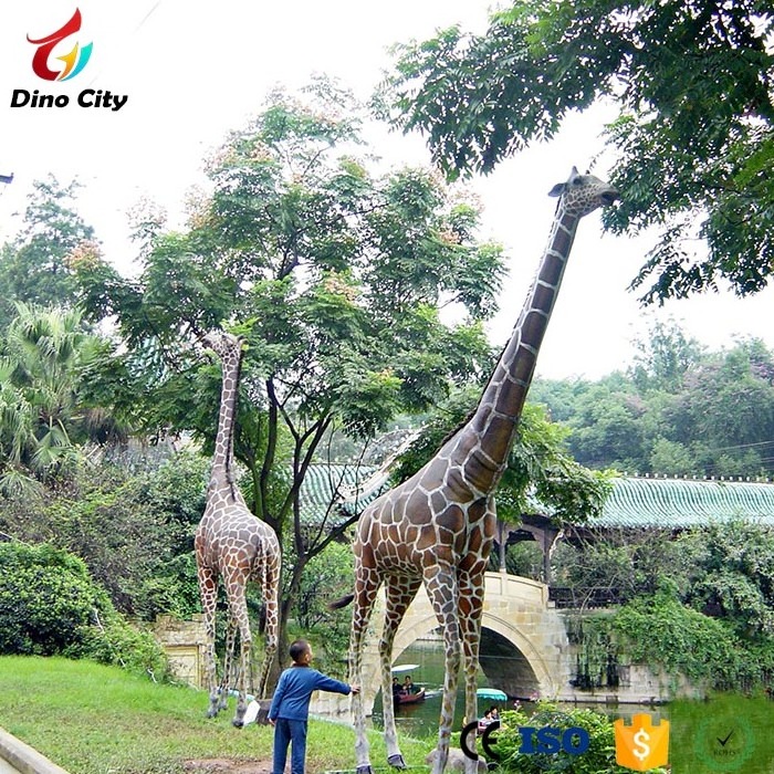 Life size fiberglass decorative giraffe statue for sale