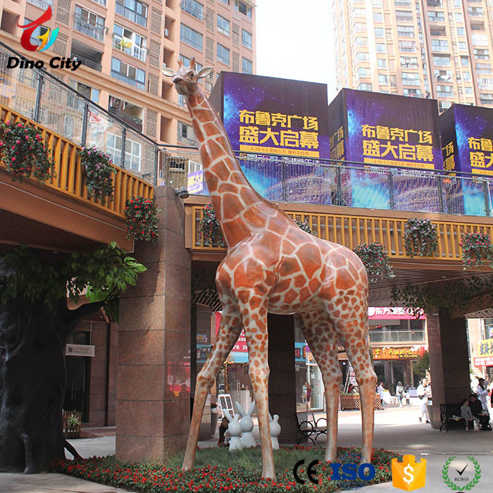 Life size fiberglass decorative giraffe statue for sale