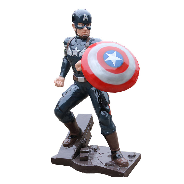 Artificial Vivid Fiberglass Cartoon statue superhero Character Statue