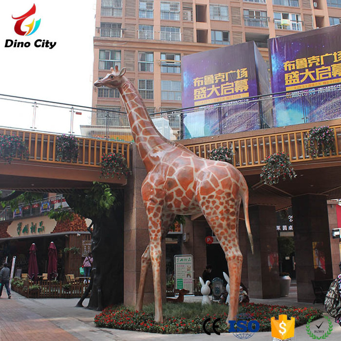 Life size fiberglass decorative giraffe statue for sale