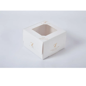 NO TAX Recycled Materials  Embossing Varnishing Paper Packaging Slotted Boxes Customised Cake Box with Window