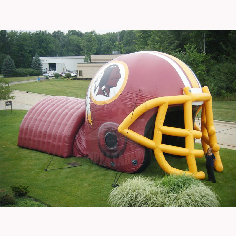 Custom Size Inflatable Team Helmet Opening Tent American Football Helmet Inflatable Sports Entrance Tunnel For Rental