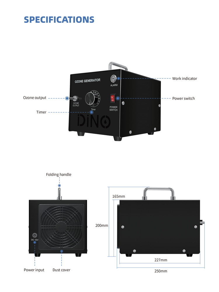 Portable 12V Car Ozone Disinfection 1g Ozone Generator for Car Ozone Air Purifier