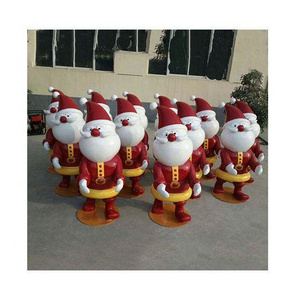 Fiberglass Figurine Decoration Santa Claus Christmas Eve Decoration Life Size Santa Claus Sculpture Christmas Ornaments