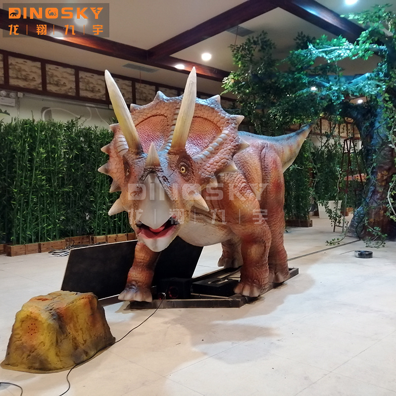 New Product Triceratops Realistic Animatronic Dinosaur Model with Pneumatic Movements and Roaring Sound