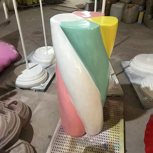 Fiberglass Figurine Bread Twist Candyland Party Decorations/ Giant Cotton Candy Display Props/ Twist Candy Bar Decoracion