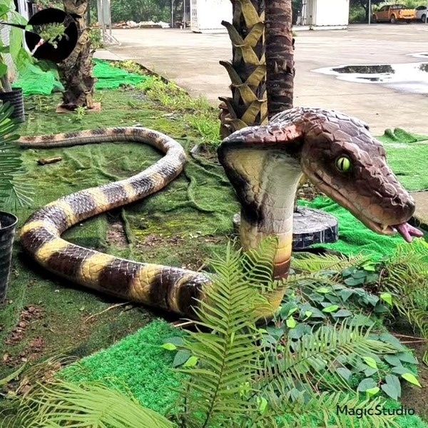 2024 Upgrade Park Artificial Realistic Animatronic Anaconda Moving Model Robot Animatronic Snake for Adventure Park