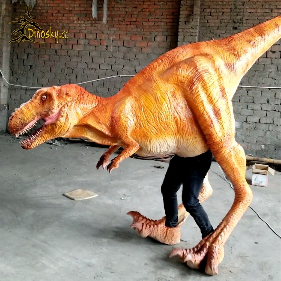 Adult Moving  animatronic simulated velociraptor Dinosaur costume