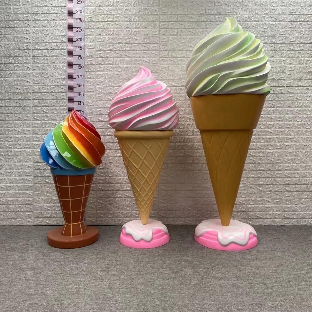 Fiberglass Figurine support customization giant ice cream decorations/ ice cream prop display/cone ice cream props decor