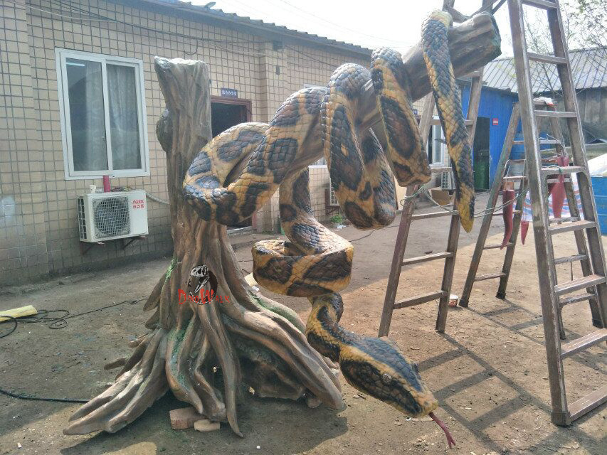 life size animatronic big python snake model