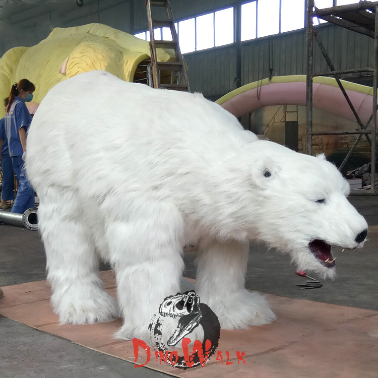 High Simulation Customized Animatronic Polar Bear Life Size Ocean Park white Bear