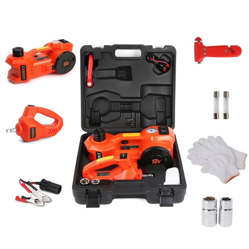 DINSEN 12 Volt Electric hydraulic portable floor jack lift/ tire air pump / impact Wrench