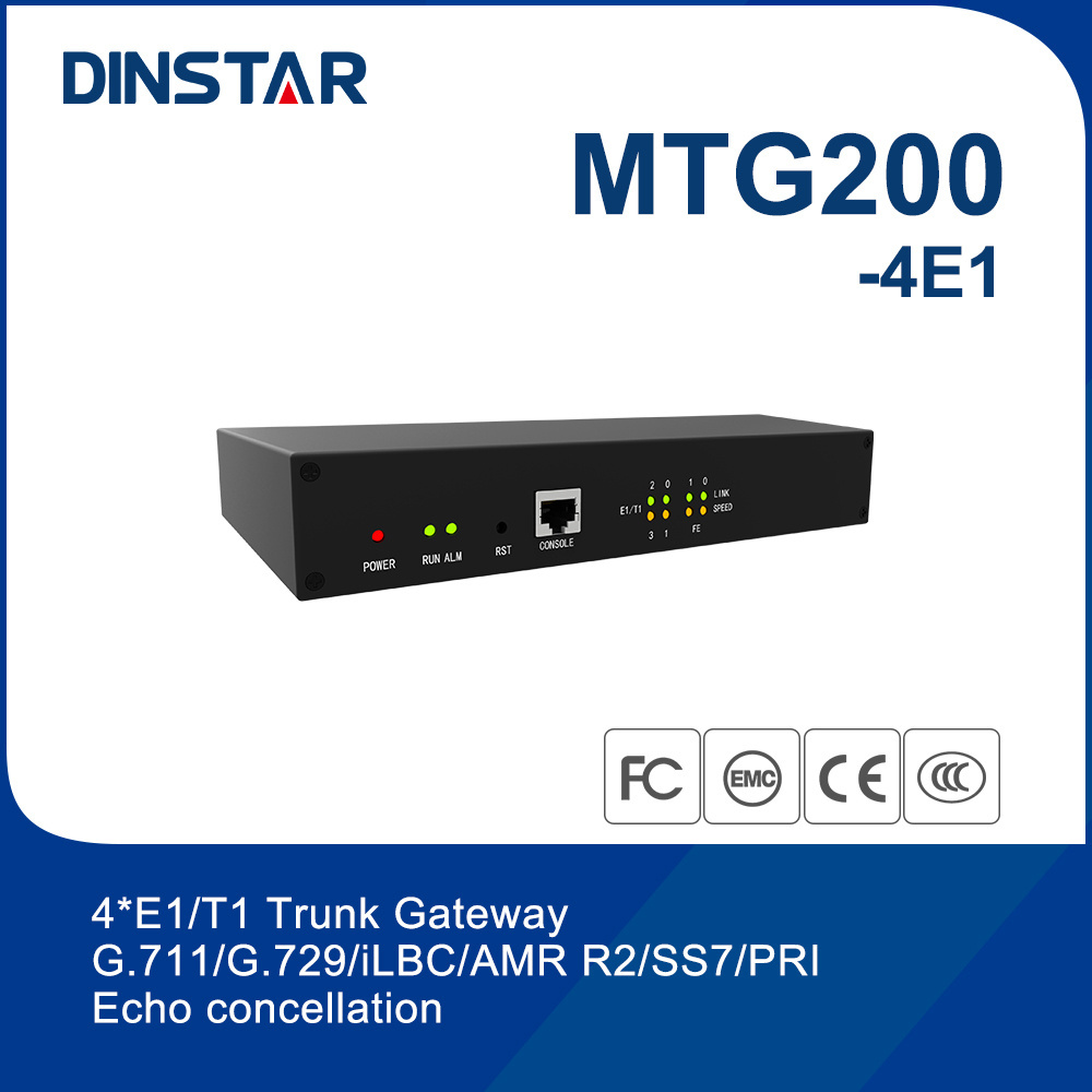 dinstar voip gateway support SS7 R22 1E1/2E1/4E1 trunk gateway MTG200